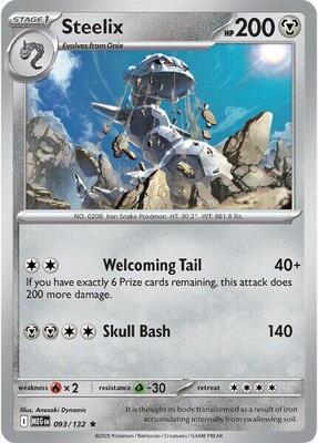 Preview image for the Steelix - 093/132 single card  for the collectable card game Pokemon.