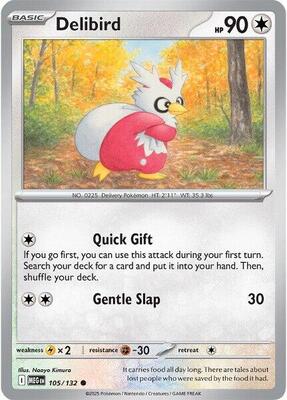 Preview image for the Delibird - 105/132 single card  for the collectable card game Pokemon.