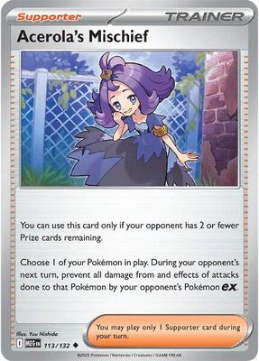 Preview image for the Acerola's Mischief - 113/132 single card  for the collectable card game Pokemon.