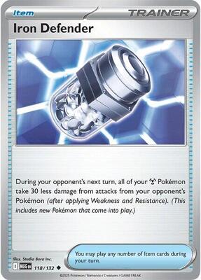 Preview image for the Iron Defender single card  for the collectable card game Pokemon.