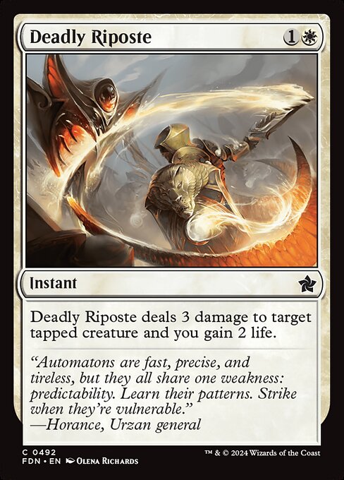 Preview image for the Deadly Riposte single card for the collectable card game Magic: The Gathering.
