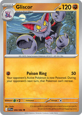 Preview image for the Gliscor single card  for the collectable card game Pokemon.