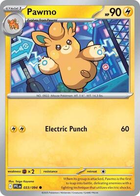 Preview image for the Pawmo single card  for the collectable card game Pokemon.