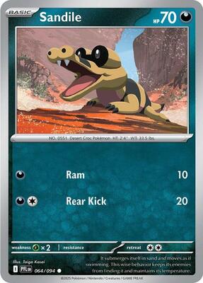 Preview image for the Sandile single card  for the collectable card game Pokemon.