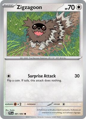 Preview image for the Zigzagoon single card  for the collectable card game Pokemon.