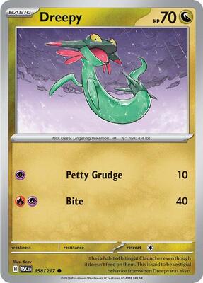 Preview image for the Dreepy - 158/217 single card  for the collectable card game Pokemon.