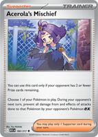 Preview image for the Acerola's Mischief single card  for the collectable card game Pokemon.