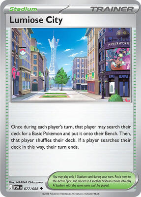 Preview image for the Lumiose City - 077/088 single card  for the collectable card game Pokemon.