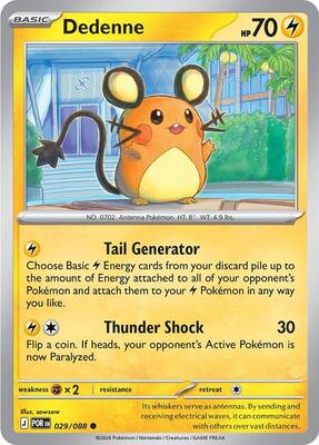 Preview image for the Dedenne - 029/088 single card  for the collectable card game Pokemon.