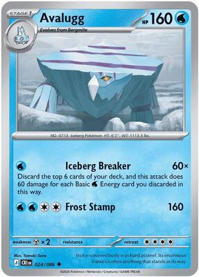 Preview image for the Avalugg single card  for the collectable card game Pokemon.