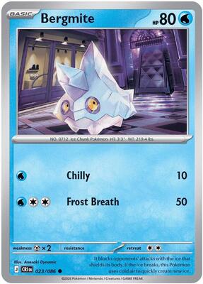 Preview image for the Bergmite single card  for the collectable card game Pokemon.