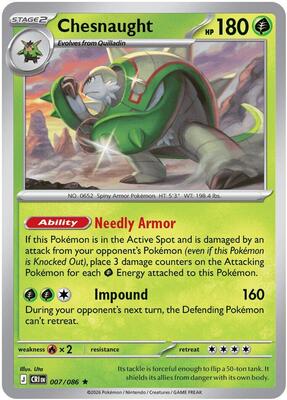 Preview image for the Chesnaught single card  for the collectable card game Pokemon.