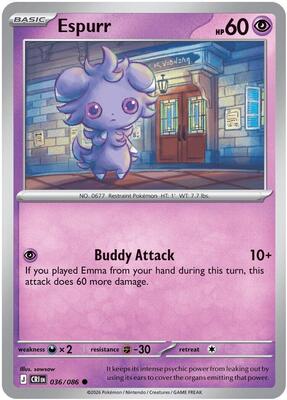 Preview image for the Espurr single card  for the collectable card game Pokemon.