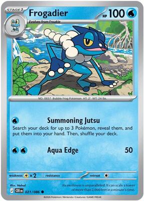 Preview image for the Frogadier - 021/086 single card  for the collectable card game Pokemon.