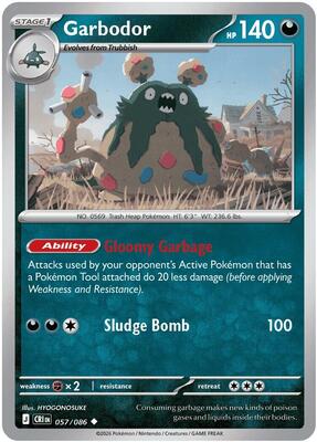 Preview image for the Garbodor single card  for the collectable card game Pokemon.