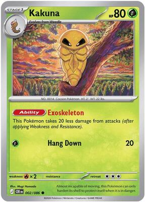 Preview image for the Kakuna single card  for the collectable card game Pokemon.
