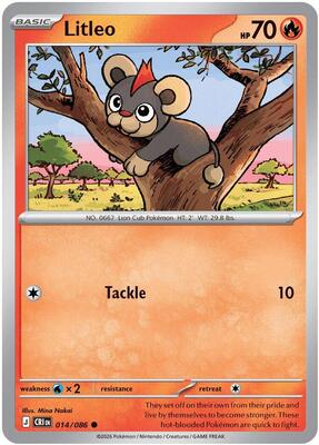 Preview image for the Litleo single card  for the collectable card game Pokemon.