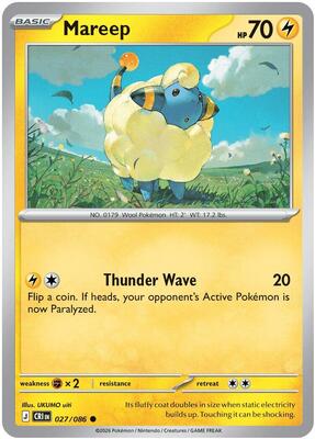 Preview image for the Mareep single card  for the collectable card game Pokemon.