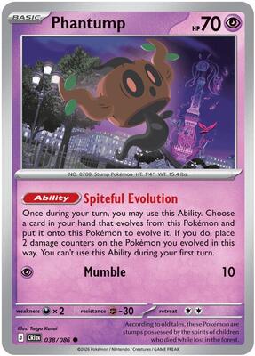 Preview image for the Phantump single card  for the collectable card game Pokemon.