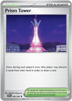 Preview image for the Prism Tower - 080/086 single card  for the collectable card game Pokemon.