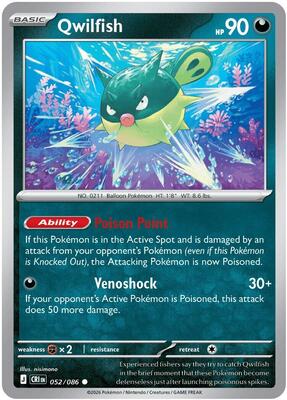 Preview image for the Qwilfish single card  for the collectable card game Pokemon.