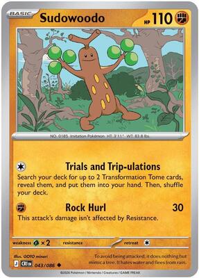 Preview image for the Sudowoodo single card  for the collectable card game Pokemon.