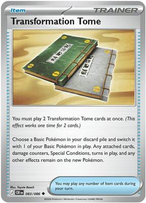 Preview image for the Transformation Tome single card  for the collectable card game Pokemon.