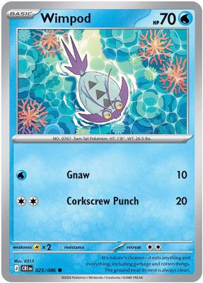 Preview image for the Wimpod single card  for the collectable card game Pokemon.