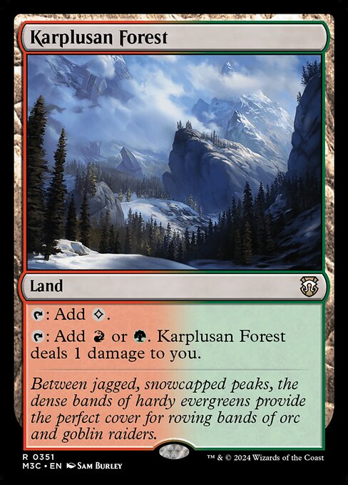 Preview image for the Karplusan Forest single card for the collectable card game Magic: The Gathering.