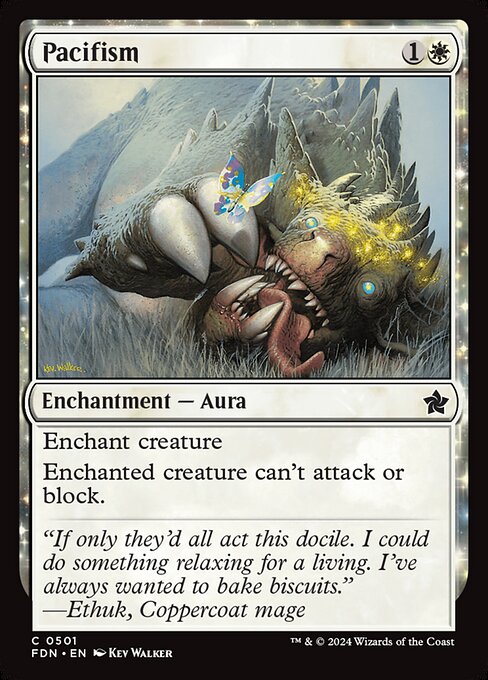 Preview image for the Pacifism single card for the collectable card game Magic: The Gathering.