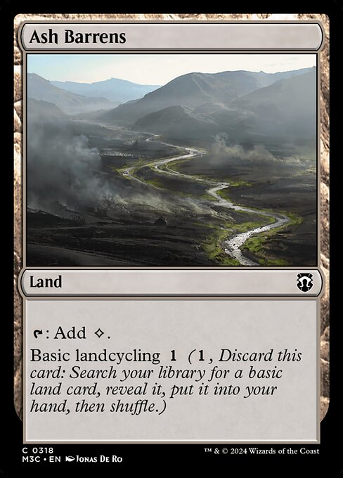 Preview image for the Ash Barrens single card for the collectable card game Magic: The Gathering.