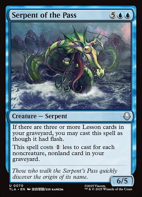 Preview image for the Serpent of the Pass single card for the collectable card game Magic: The Gathering.