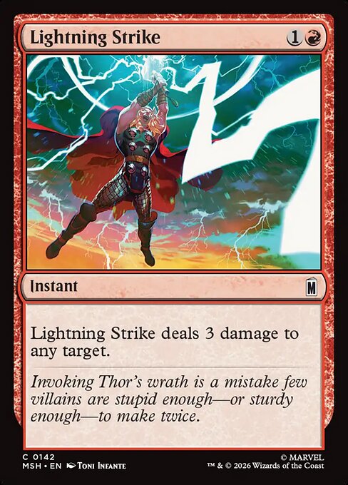 Preview image for the Lightning Strike single card for the collectable card game Magic: The Gathering.