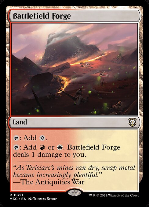 Preview image for the Battlefield Forge single card for the collectable card game Magic: The Gathering.