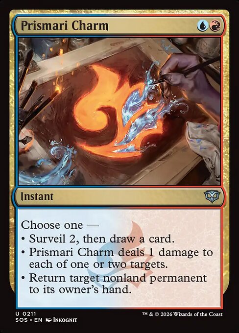 Preview image for the Prismari Charm single card for the collectable card game Magic: The Gathering.