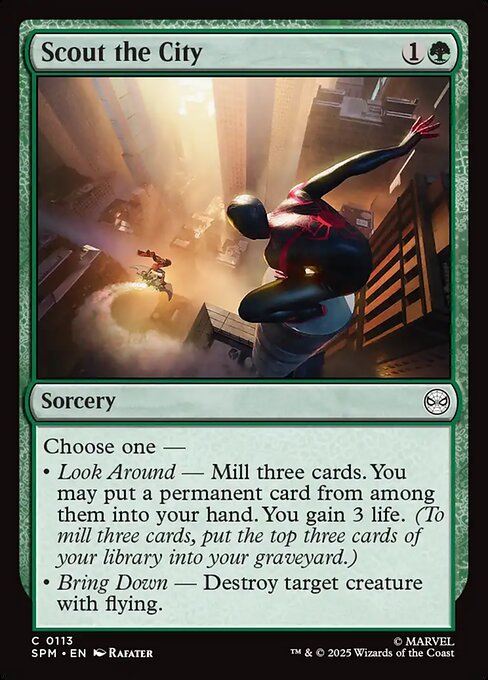 Preview image for the Scout the City single card for the collectable card game Magic: The Gathering.