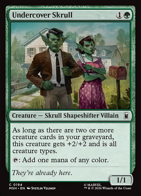 Preview image for the Undercover Skrull single card for the collectable card game Magic: The Gathering.