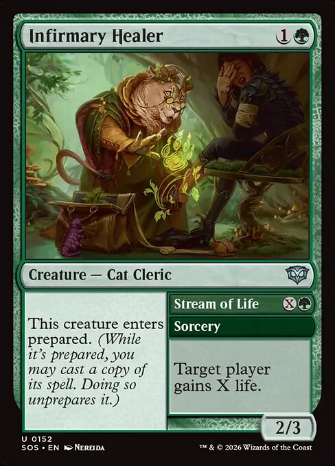 Preview image for the Infirmary Healer // Stream of Life single card for the collectable card game Magic: The Gathering.