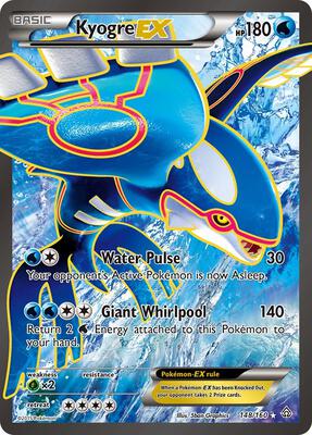 Preview image for the Kyogre EX (148 Full Art) single card  for the collectable card game Pokemon.