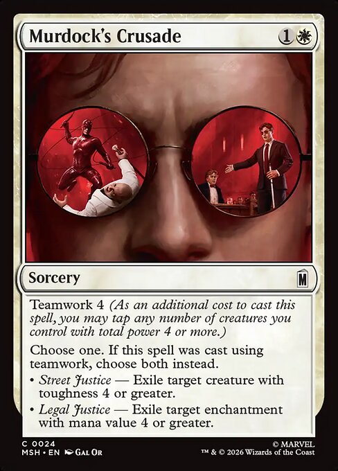 Preview image for the Murdock's Crusade single card for the collectable card game Magic: The Gathering.