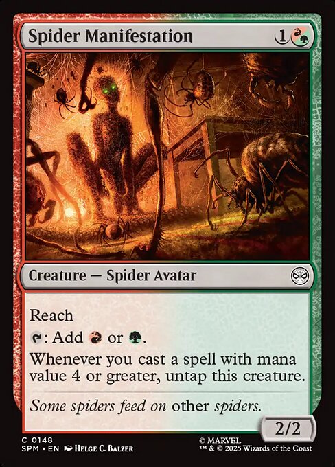 Preview image for the Spider Manifestation single card for the collectable card game Magic: The Gathering.