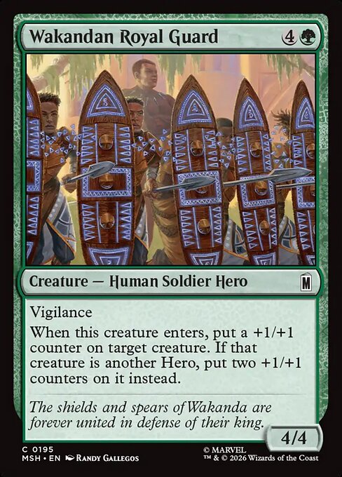 Preview image for the Wakandan Royal Guard single card for the collectable card game Magic: The Gathering.