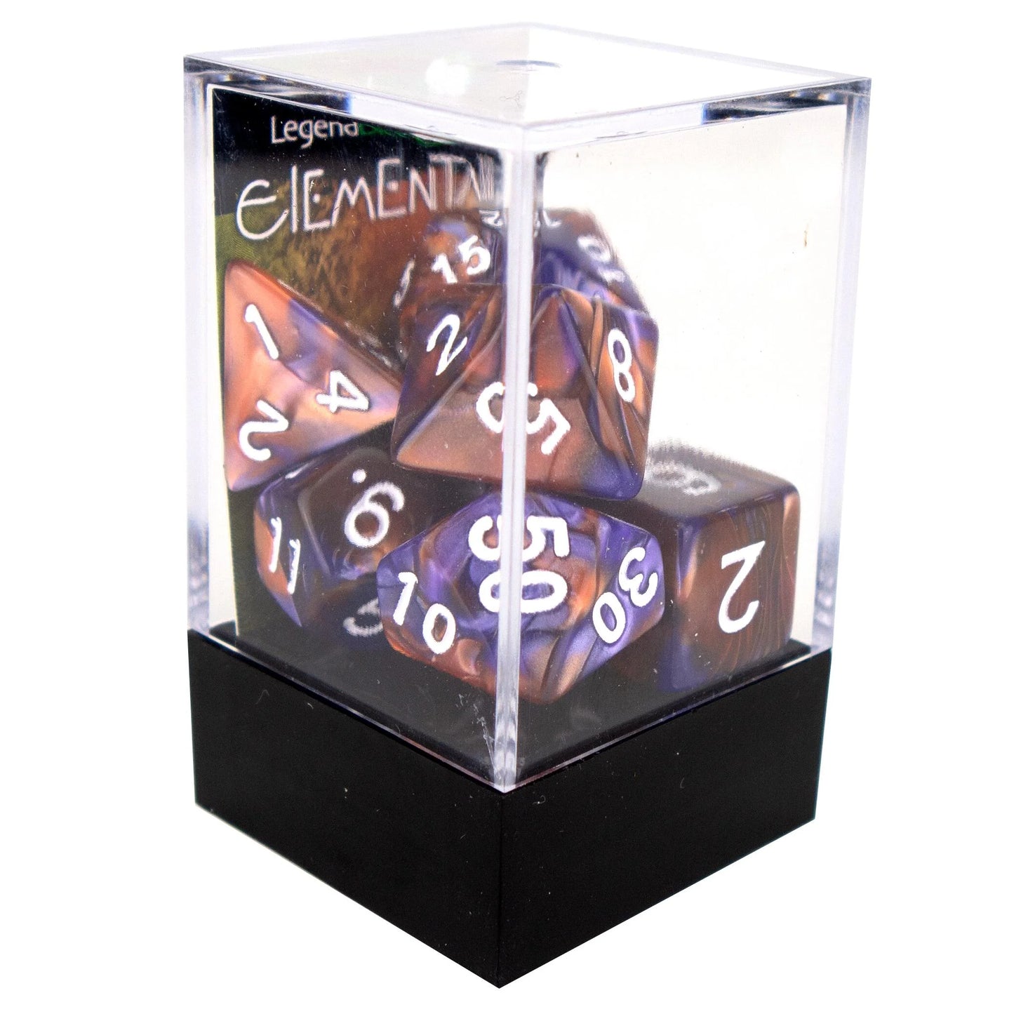 Elemental poly dice - Copper and Purple