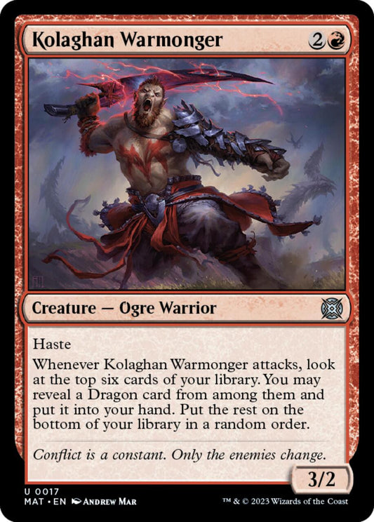 (FOIL) Magic Single - Kolaghan Warmonger (MAT)