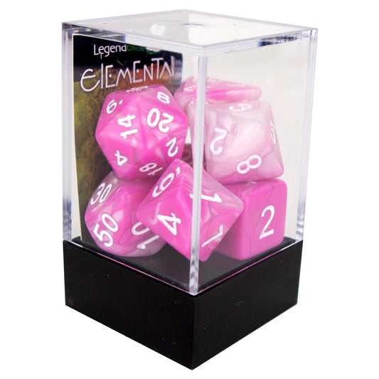 Elemental poly dice - Magenta and White