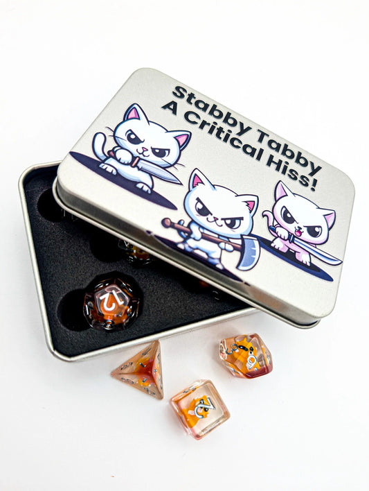 Stabby Tabby Dice Tin