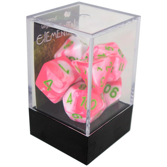 Elemental poly dice - Pink and White