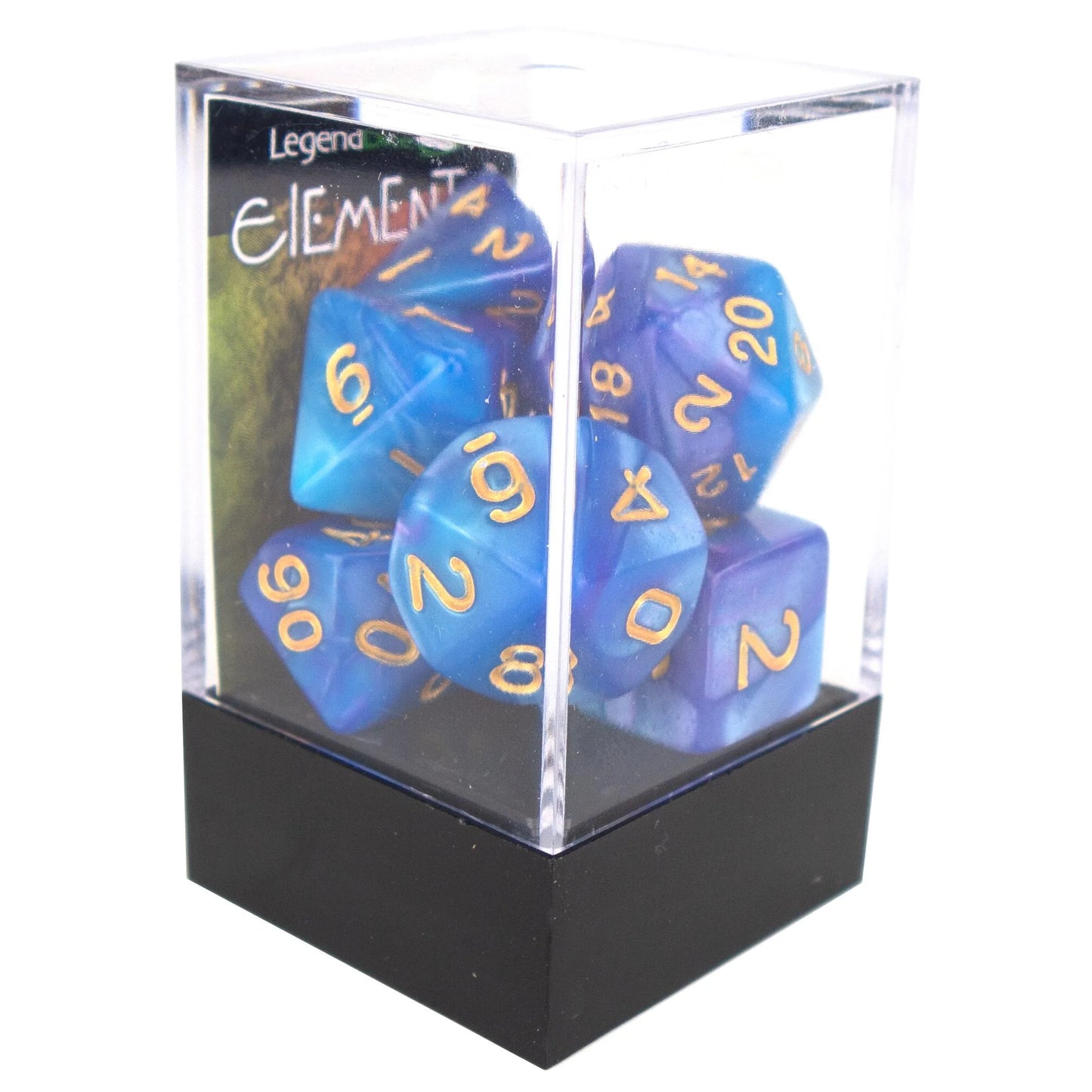 Elemental poly dice - Purple and Blue