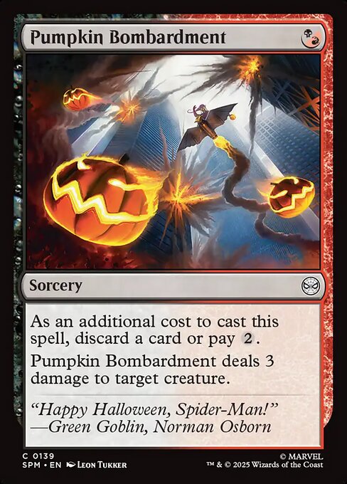 Preview image for the Pumpkin Bombardment single card for the collectable card game Magic: The Gathering.