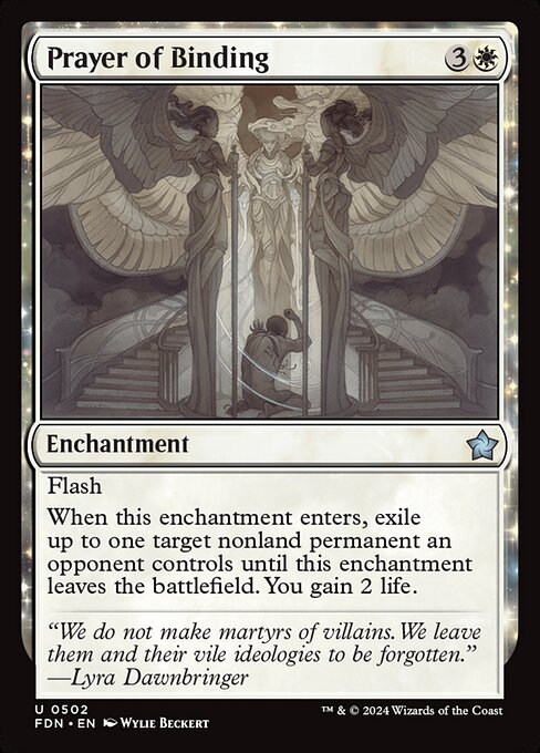 Preview image for the Prayer of Binding single card for the collectable card game Magic: The Gathering.